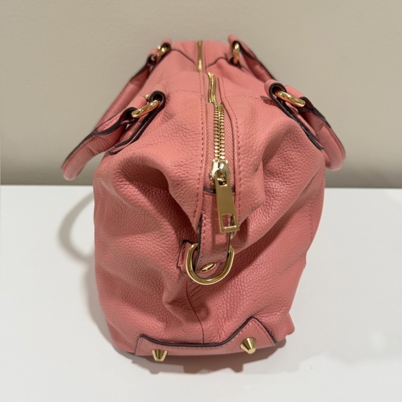 Ora Delphine Lola Dusty Pink Pebbled Leather Satchel Purse Bag - Picture 4 of 13